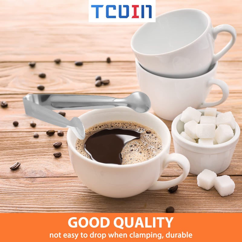 Tcoin ملقط تقديم صغير، ملقط ثلج، ملقط سكر، ملقط مطبخ صغير للمقبلات 12 قطعة (6 بوصة) - Image 4